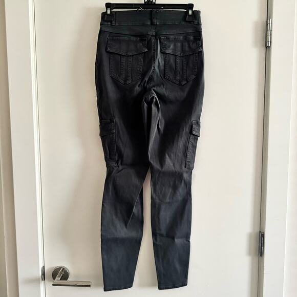 New SPANX Stretch Twill Ankle Cargo Pants Soft Washed Balck High Rise Ankle Sz M - Picture 3 of 7
